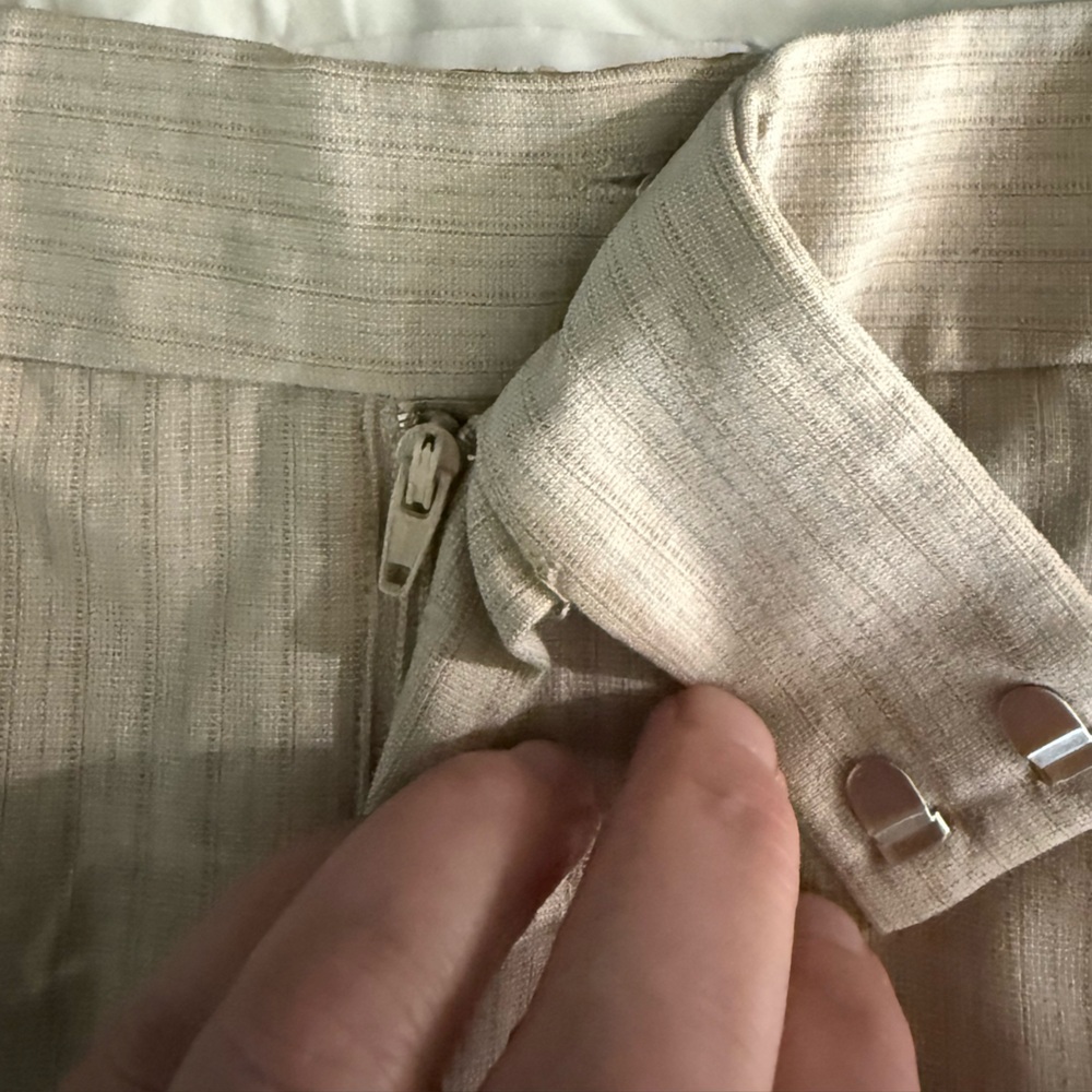 NEW Mango Striped Trousers-Size 12-Beige with Light Blue Stripe - Picture 8 of 15